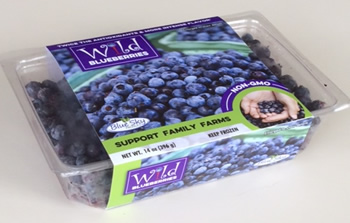 Frozen Wild Maine Blueberries, the little berry with big taste, distributed by Blue Sky Produce